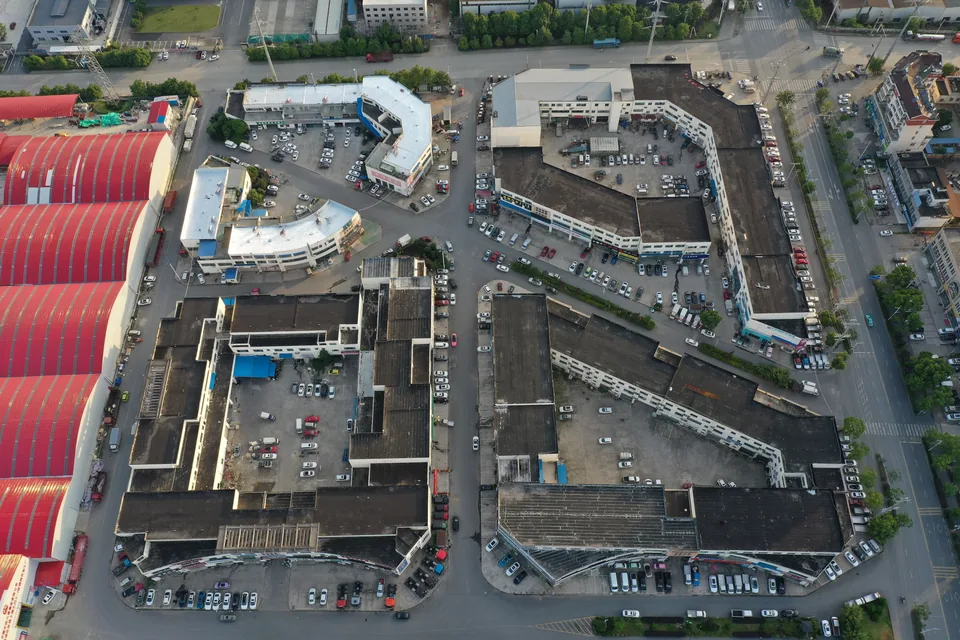 宁国汽车城建筑群俯视实景