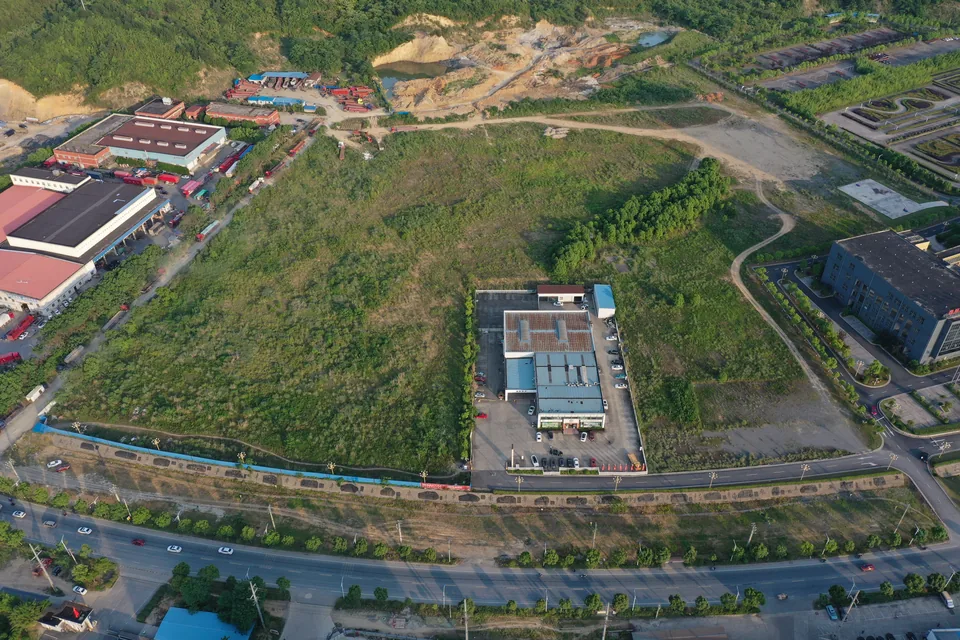 宁国总部大厦区块储备用地航拍实景